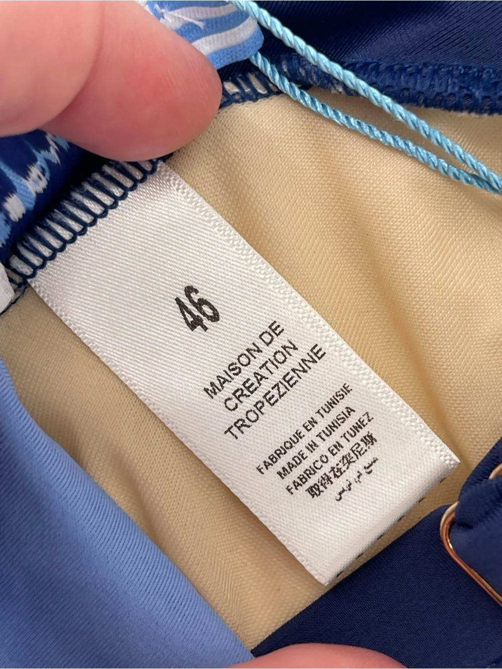 Les Canebiers NWT blue white bikini top